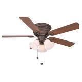 Clarkston 44 in. Oiled Rubbed Bronze Ceiling Fan with Light Kit in good conditions