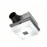 NUTONE InVent Decorative Polished Steel 70 CFM Ceiling Exhaust Fan with White Globe and Light in good conditions