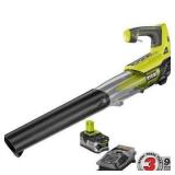 Ryobi ONE+ 100 MPH 280 CFM Variable-Speed 18-Volt Lithium-Ion Cordless Jet Fan Leaf Blower 4Ah Battery and Charger Included in good conditions