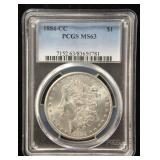 1884-CC CARSON CITY MORGAN SILVER DOLLAR MS63 PCGS