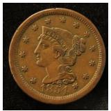 1854 US BRAIDED HAIR LARGE CENT IN HIGH GRADE