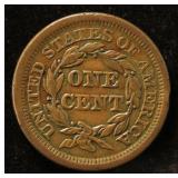 1854 US BRAIDED HAIR LARGE CENT IN HIGH GRADE