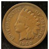 1908-S INDIAN HEAD CENT BETTER DATE COIN