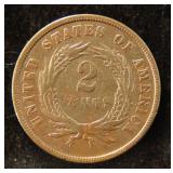 1864 US TWO CENT PIECE IN HIGH GRADE