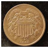 1864 US TWO CENT PIECE IN HIGH GRADE