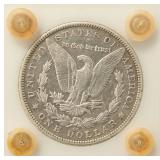 1890-CC CARSON CITY MORGAN SILVER DOLLAR IN OLD HOLDER