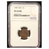 1909 VDB US WHEAT CENT MS64RB NGC