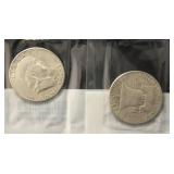 2 FRANKLIN SILVER HALF DOLLARS: 1948 & 1948-D