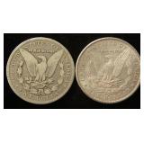 (2) SILVER DOLLARS: 1890-CC CARSON CITY & 1891-S