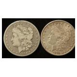(2) SILVER DOLLARS: 1890-CC CARSON CITY & 1891-S