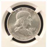 1957 FRANKLIN SILVER HALF DOLLAR MS63 NGC