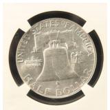 1957 FRANKLIN SILVER HALF DOLLAR MS63 NGC