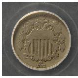 1872 US SHIELD NICKEL VG10 SEGS