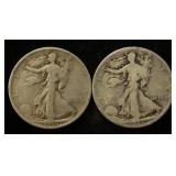 (2) WALKING LIBERTY SILVER HALF DOLLARS: 1936 & 1936-S