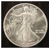 1989 AMERICAN SILVER EAGLE 1 TROY OZ. .999 FINE SILVER DOLLAR