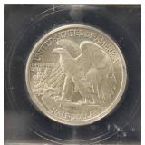 1943 WALKING LIBERTY SILVER HALF MS63 ICG