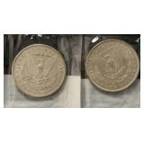 (2) MORGAN SILVER DOLLARS: 1890-O & 1898 SEALED LITTLETON