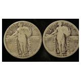 (2) STANDING LIBERTY SILVER QUARTERS: 1925 & 1926