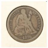 1876-CC CARSON CITY SEATED LIBERTY DIME
