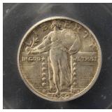 1929 STANDING LIBERTY SILVER QUARTER AU55 ICG