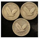 (3) STANDING LIBERTY SILVER QUARTERS: 1928-D 1928-S & 1930