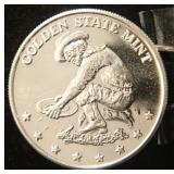 1 TROY OZ. .999 FINE SILVER PROSPECTOR GOLDEN STATE MINT