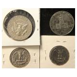 (4) US CLAD COINS AS PICTURED ALL APPEAR TO BE PROOFS