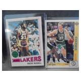 Autographed Basketball and Vintage Cards with Kobe, Cazzie and Bird