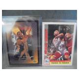 Autographed Basketball and Vintage Cards with Kobe, Cazzie and Bird