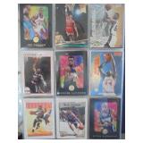Binder and Stack of Basketball Cards - Stars and Vintage