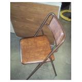 2 Folding Tables & 2 Chairs. Brown