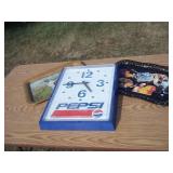 Pepsi Clock and 2 Tin serving Trays