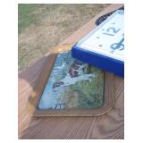 Pepsi Clock and 2 Tin serving Trays