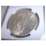 1923 S Graded Peace Dollar in Case. MS61