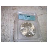 1922 Graded Peace Dollar in Case. MS65