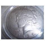 1934 D Peace Dollar in Case