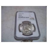 1923 S Graded Peace Dollar. MS62