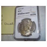 1923 S Graded Peace Dollar. MS62