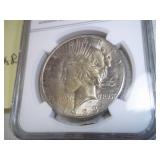 1923 S Graded Peace Dollar. MS62