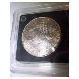 1922 Graded Peace Dollar in Case. MS67