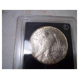1922 Graded Peace Dollar in Case. MS67