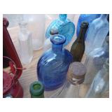 Tote with Vintage Bottles & Lanterns