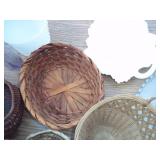 Large Assortment of Candlewick, Milk Glass, Fire Cane and Baskets includes 2 Totes