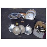 Hub Caps, Cart Wheels, Wood Storage Box