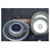 Hub Caps, Cart Wheels, Wood Storage Box