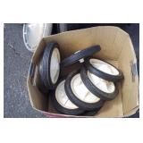 Hub Caps, Cart Wheels, Wood Storage Box