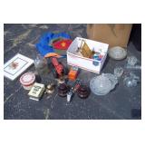 Tote with Fossil Watch and Numerous Vintage Collectibles