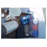 Tote with Fossil Watch and Numerous Vintage Collectibles