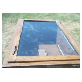 Wood Cabinet with Glass Door. 26" x 38"