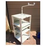 Retails Used $600 FANTASTIC OLYMPUS MD-497 ENDOSCOPY CART VIDEO TOWER Compact Video Trolley COMPUTER MEDIA SLIDE OUT TRAY MEDICAL MONITOR IMAGING STAND - Multiple Power Supply Back Up Plugins